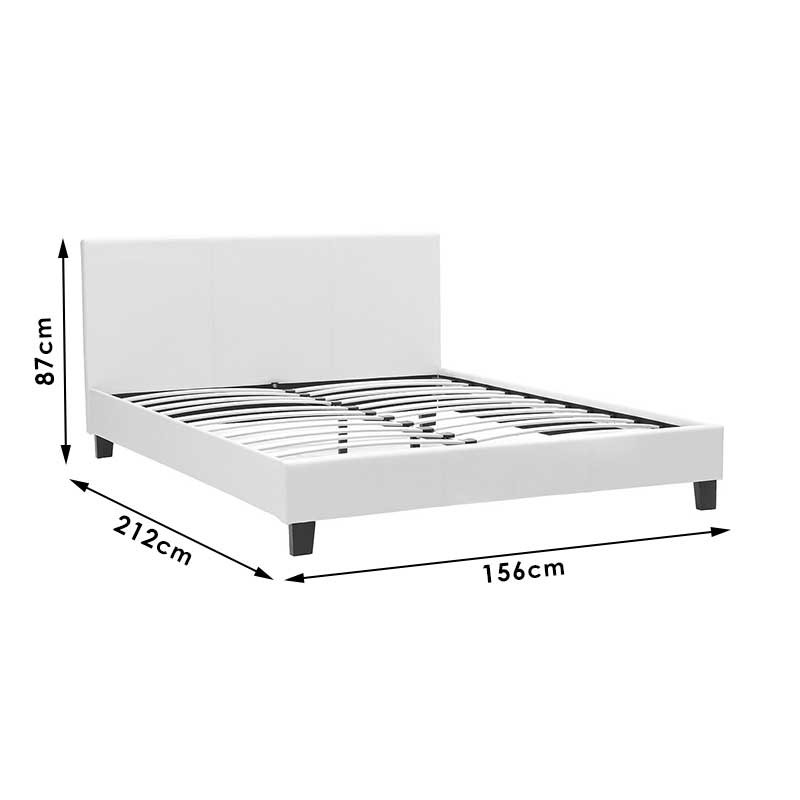 Κρεβάτι Nevil pakoworld 150x200 PU χρώμα λευκό ματ - Image 6