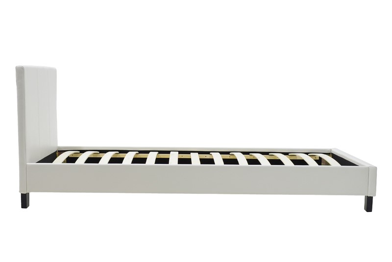 Κρεβάτι Nevil pakoworld 100x200 PU χρώμα λευκό ματ - Image 2