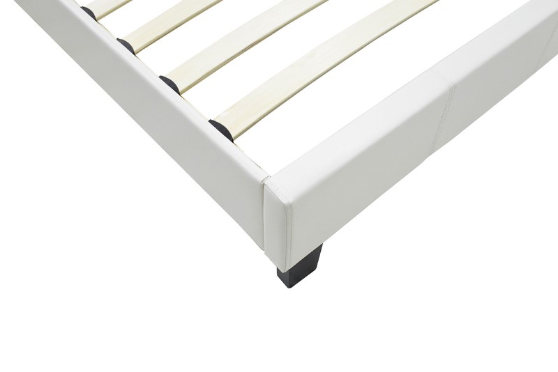 Κρεβάτι Nevil pakoworld 100x200 PU χρώμα λευκό ματ - Image 5