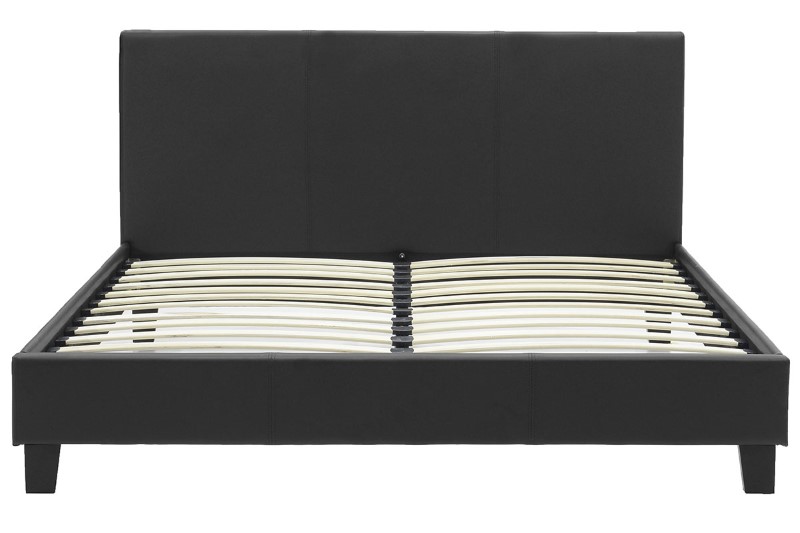 Κρεβάτι Nevil pakoworld 150x200 PU χρώμα μαύρο ματ - Image 3
