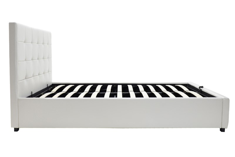 Κρεβάτι Roi pakoworld 160x200 PU λευκό ματ + αποθηκευτικό χώρο - Image 4