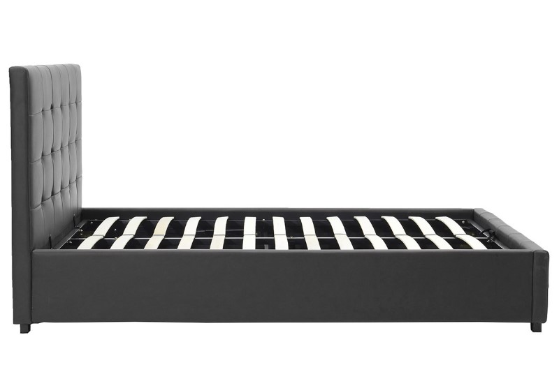 Κρεβάτι Roi pakoworld 160x200 PU μαύρο ματ + αποθηκευτικό χώρο - Image 4