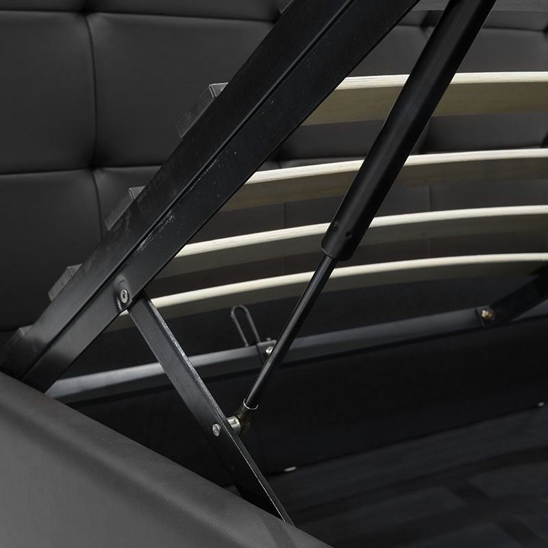 Κρεβάτι Roi pakoworld 160x200 PU μαύρο ματ + αποθηκευτικό χώρο - Image 6