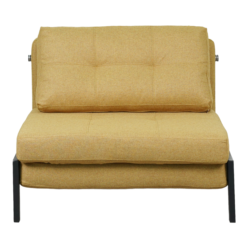 Πολυθρόνα-κρεβάτι Fancy pakoworld ύφασμα σε κίτρινη απόχρωση με μαύρο πόδι 95x98x70εκ - Image 4