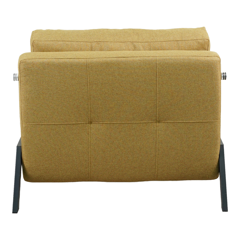 Πολυθρόνα-κρεβάτι Fancy pakoworld ύφασμα σε κίτρινη απόχρωση με μαύρο πόδι 95x98x70εκ - Image 5