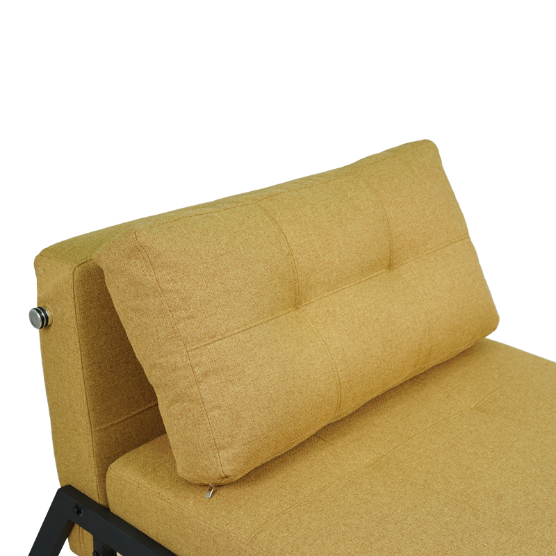 Πολυθρόνα-κρεβάτι Fancy pakoworld ύφασμα σε κίτρινη απόχρωση με μαύρο πόδι 95x98x70εκ - Image 6