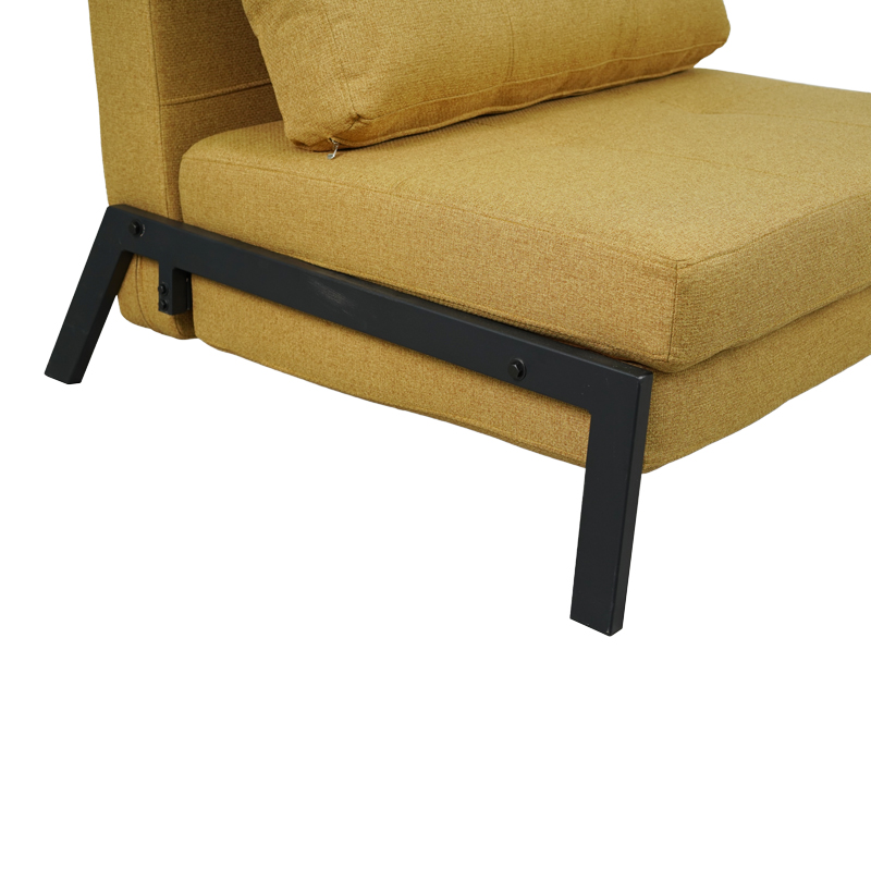 Πολυθρόνα-κρεβάτι Fancy pakoworld ύφασμα σε κίτρινη απόχρωση με μαύρο πόδι 95x98x70εκ - Image 7