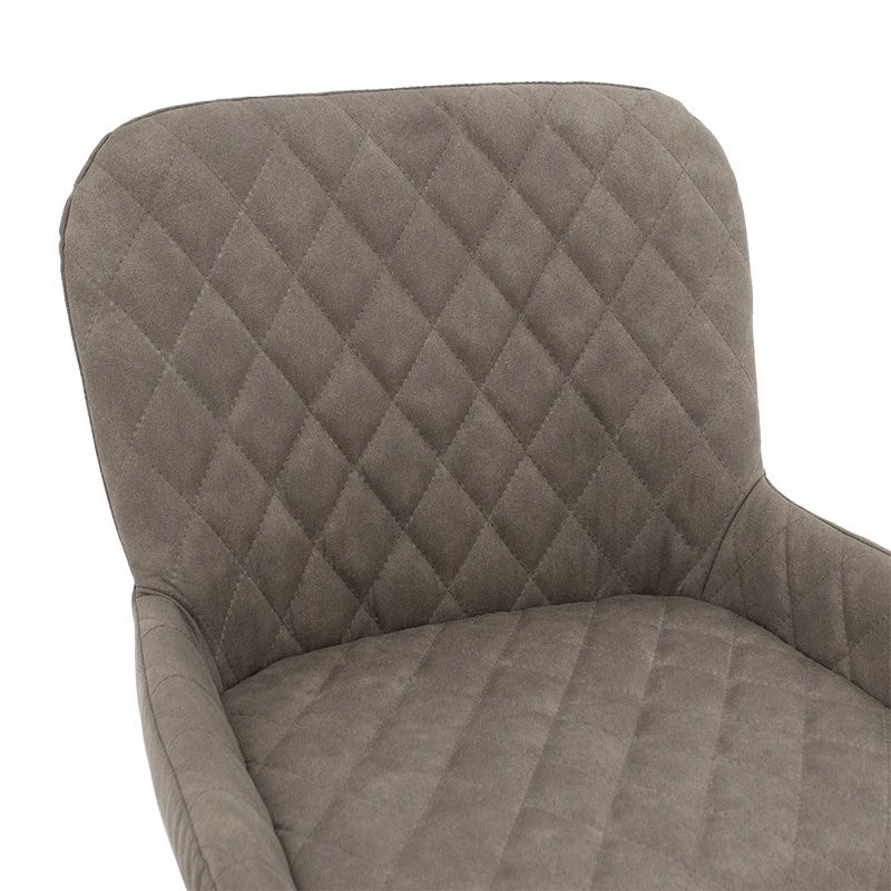 Σκαμπό bar Delicacy pakoworld μεταλλικό μαύρο-ύφασμα antique γκρι-καφέ antique - Image 5