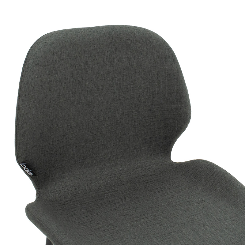 Σκαμπό bar Impel pakoworld μεταλλικό μαύρο-ύφασμα ανθρακί - Image 5