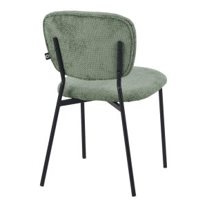 Καρέκλα Cathair pakoworld μπουκλέ ύφασμα σε λαδί απόχρωση με μαύρα μεταλλικά πόδια 48x53x82εκ