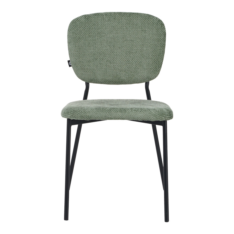 Καρέκλα Cathair pakoworld μπουκλέ ύφασμα σε λαδί απόχρωση με μαύρα μεταλλικά πόδια 48x53x82εκ - Image 3