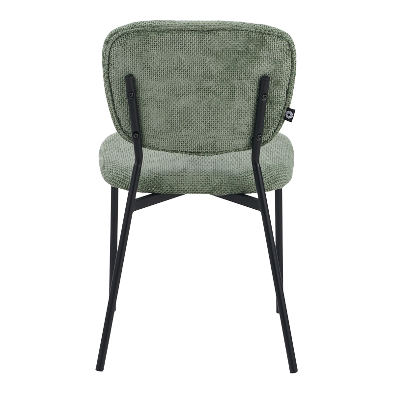 Καρέκλα Cathair pakoworld μπουκλέ ύφασμα σε λαδί απόχρωση με μαύρα μεταλλικά πόδια 48x53x82εκ - Image 4