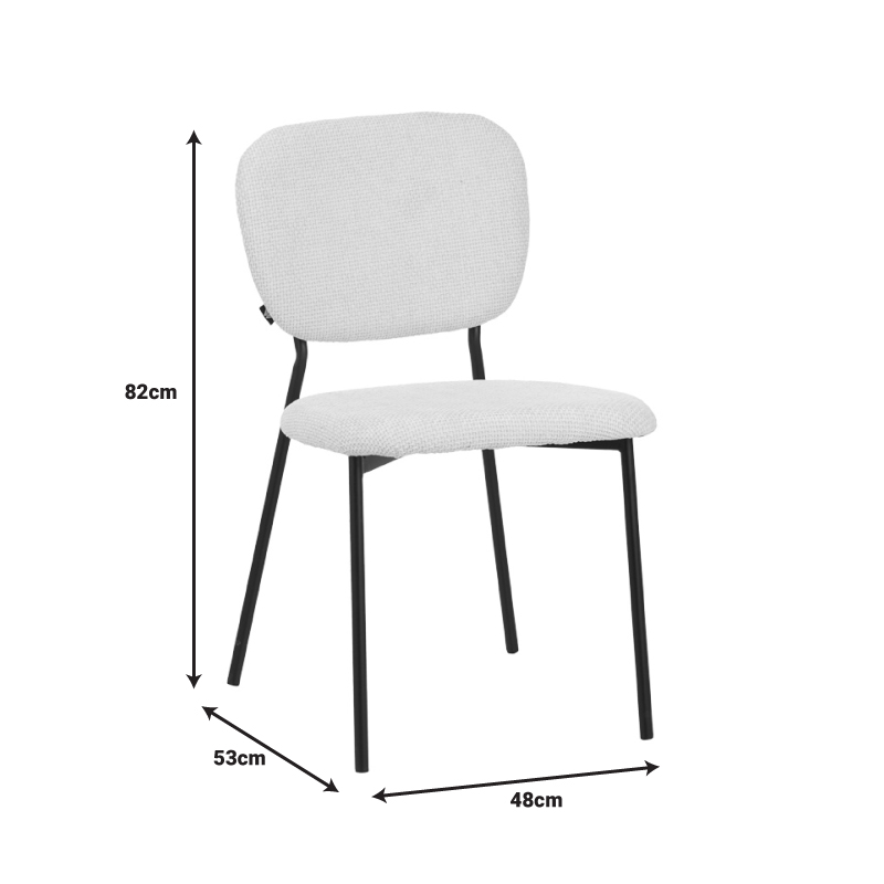 Καρέκλα Cathair pakoworld μπουκλέ ύφασμα σε λαδί απόχρωση με μαύρα μεταλλικά πόδια 48x53x82εκ - Image 5