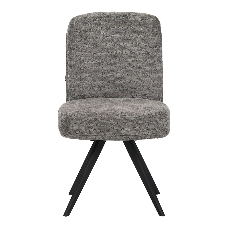 Καρέκλα περιστρεφόμενη Novo pakoworld ύφασμα γκρι μπουκλέ-πόδια μαύρο μεταλλικό 65.5x50x90εκ - Image 3