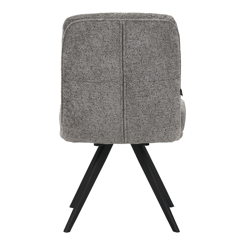 Καρέκλα περιστρεφόμενη Novo pakoworld ύφασμα γκρι μπουκλέ-πόδια μαύρο μεταλλικό 65.5x50x90εκ - Image 4