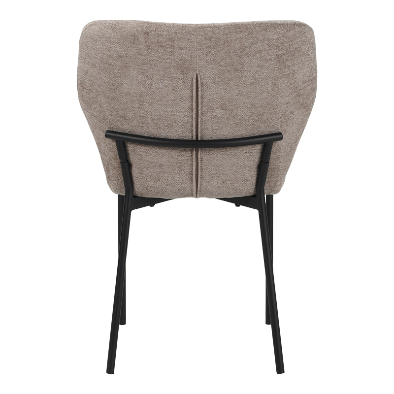 Καρέκλα Mavier pakoworld γκρι μπεζ ύφασμα με πόδια μαύρο μεταλλικό 48x61.5x82εκ - Image 4