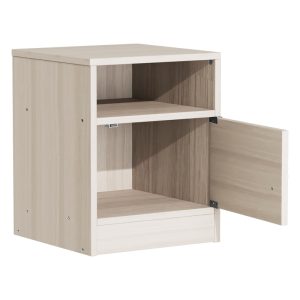 Κομοδίνο Foly pakoworld με ένα ντουλάπι γκρι oak 40x40x50εκ