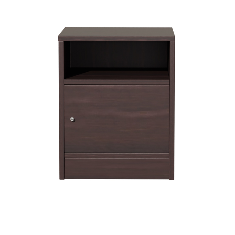 Κομοδίνο Foly pakoworld με ένα ντουλάπι καρυδί 40x40x50εκ - Image 2