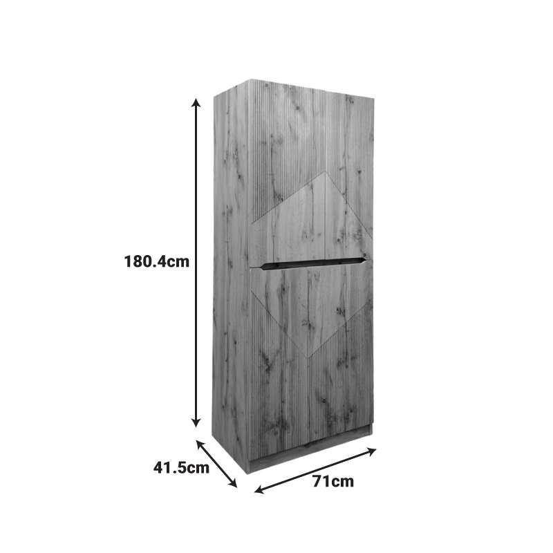 Παπουτσοθήκη-ντουλάπι Kebell pakoworld σε oak απόχρωση 71x41.5x180.4εκ - Image 5