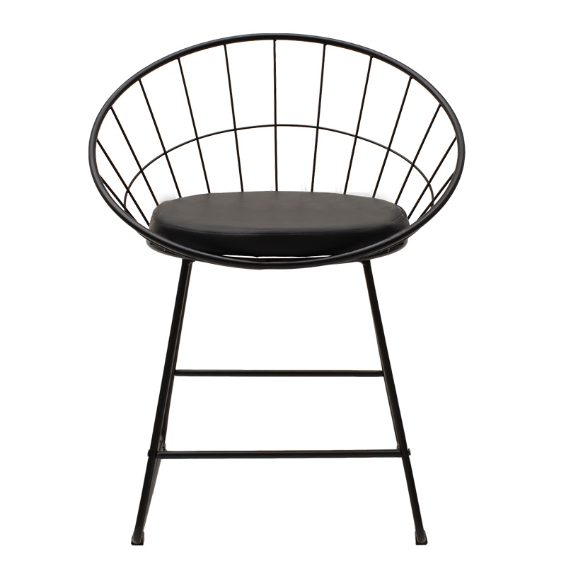 Καρέκλα Seth pakoworld μέταλλο μαύρο-μαξιλάρι PVC μαύρο - Image 3