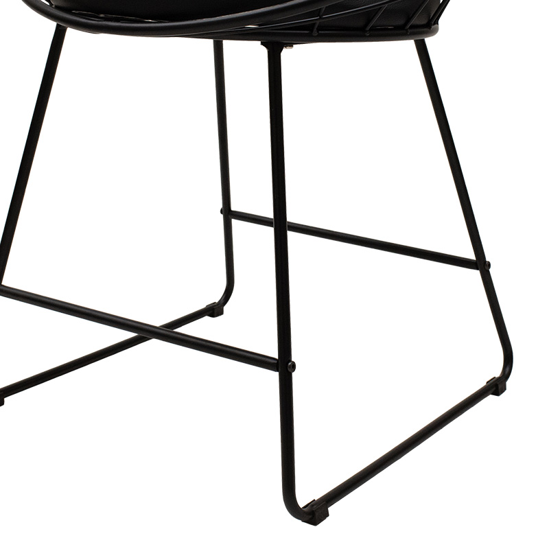 Καρέκλα Seth pakoworld μέταλλο μαύρο-μαξιλάρι PVC μαύρο - Image 6