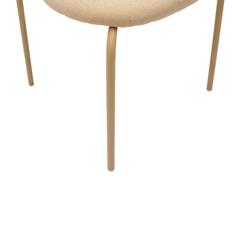 Καρέκλα James pakoworld στοιβαζόμενη pe rattan ύφασμα μπεζ-μέταλλο φυσικό - Image 6