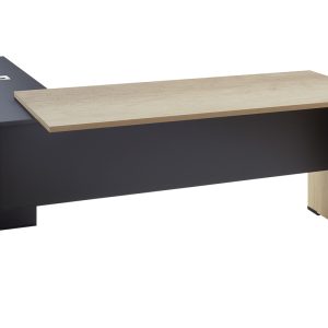 Γραφείο εργασίας επαγγελματικό Lotus pakoworld αναστρέψιμο σε φυσικό-ανθρακί 180x160x75εκ