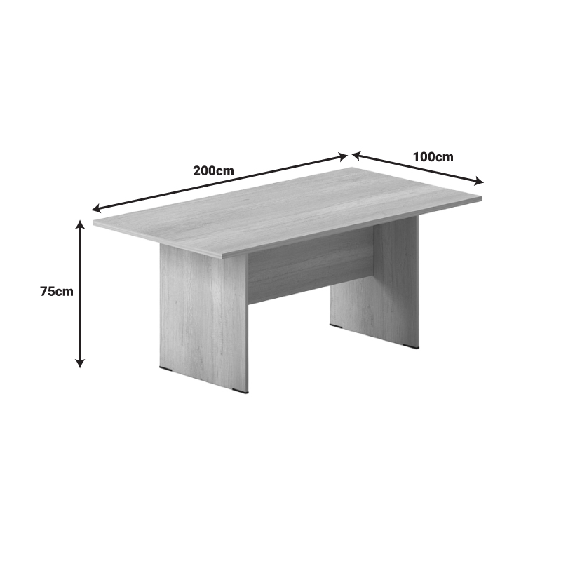 Τραπέζι συνεδριάσεων Amazon pakoworld σε oak απόχρωση 200x100x75εκ - Image 2
