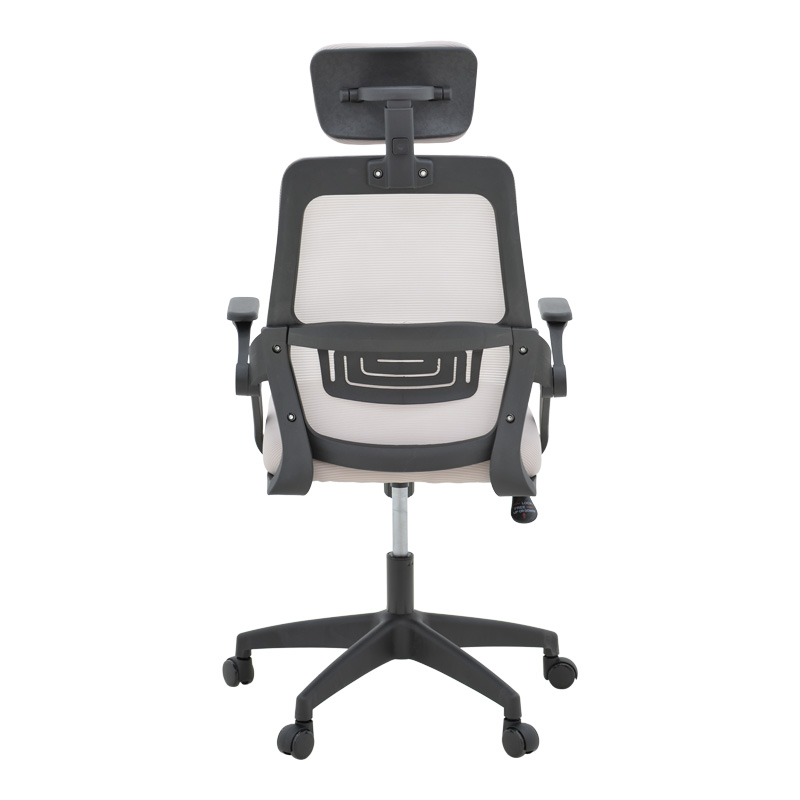 Καρέκλα γραφείου Peja pakoworld mesh ύφασμα γκρι-μπεζ με μαύρο σκελετό 58x60x107-117εκ - Image 5