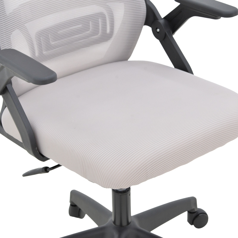 Καρέκλα γραφείου Peja pakoworld mesh ύφασμα γκρι-μπεζ με μαύρο σκελετό 58x60x107-117εκ - Image 7