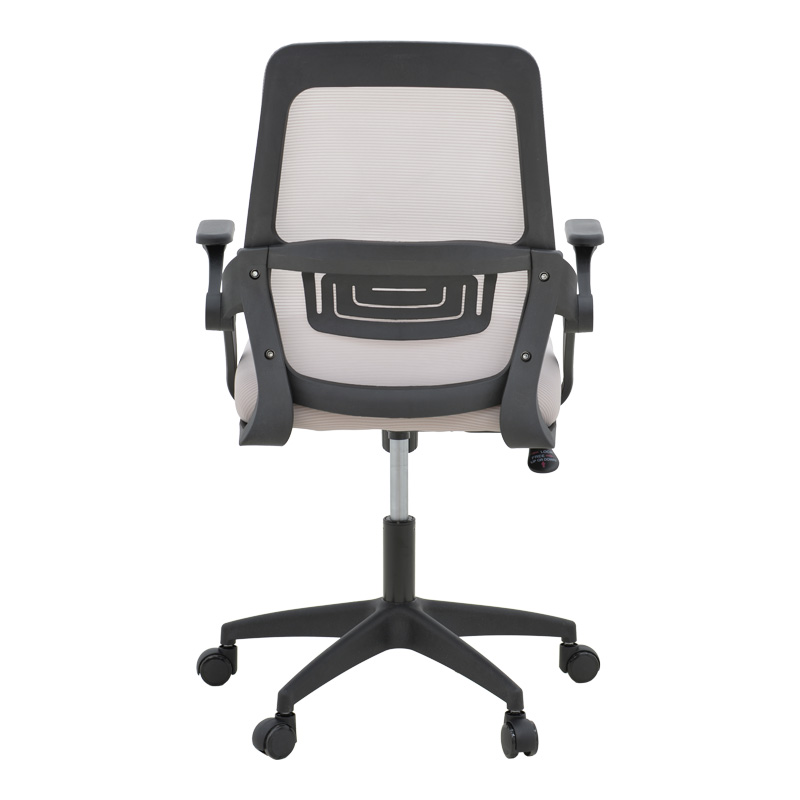 Καρέκλα γραφείου Reji pakoworld mesh ύφασμα γκρι-μπεζ με μαύρο σκελετό 58x60x89-99εκ - Image 4