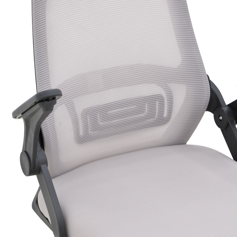 Καρέκλα γραφείου Reji pakoworld mesh ύφασμα γκρι-μπεζ με μαύρο σκελετό 58x60x89-99εκ - Image 5