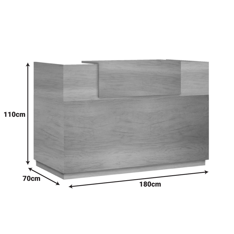 Γραφείο reception Lotus pakoworld σε χρώμα φυσικό 180x70x110εκ - Image 3