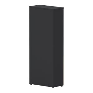 Ντουλάπα γραφείου επαγγελματική με γυάλινες πόρτες Lotus pakoworld σε φυσική-ανθρακί απόχρωση 80x40x200εκ