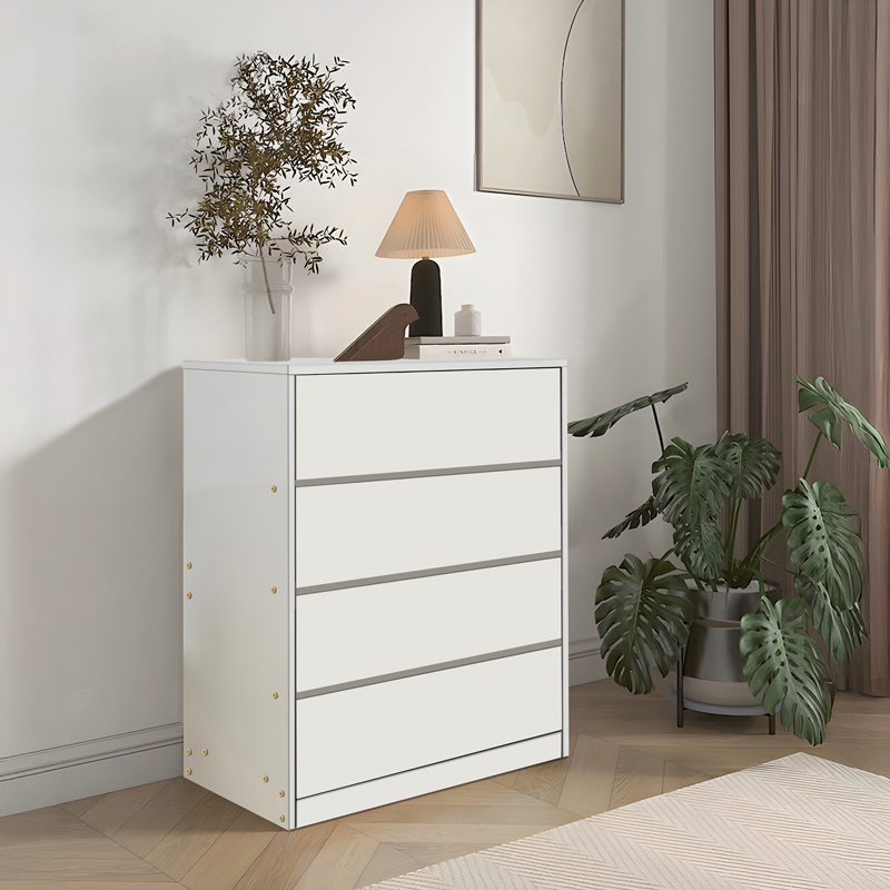 Συρταριέρα Kuanger pakoworld mdf σε λευκή απόχρωση 80x40x89εκ