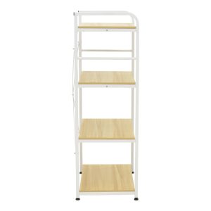 Ραφιέρα επιδαπέδια Depo pakoworld μέταλλο λευκό-mdf σε φυσική απόχρωση 60x40x120εκ