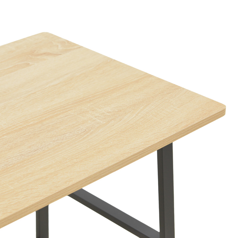 Γραφείο εργασίας Ferje pakoworld με ράφια mdf σε φυσική με μαύρη απόχρωση 100x48x75εκ - Image 3