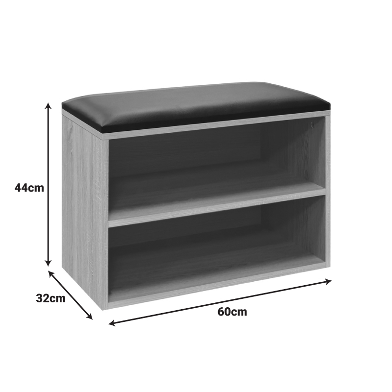 Παπουτσοθήκη-Σκαμπό Kiana pakoworld 4 ζεύγων με μαξιλάρι σε φυσική απόχρωση 60x32x44εκ - Image 3