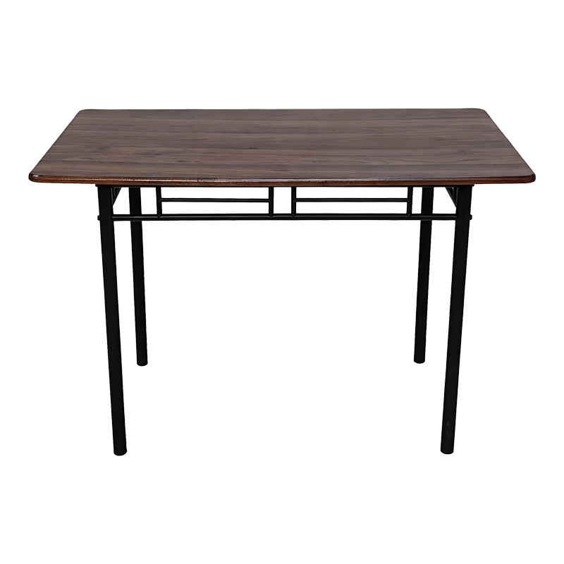 Τραπεζαρία Roza pakoworld σετ 5τμχ mdf καρυδί με μεταλλικό μαύρο πόδι 110x60x75εκ - Image 3