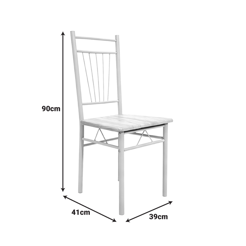 Τραπεζαρία Roza pakoworld σετ 5τμχ mdf καρυδί με μεταλλικό μαύρο πόδι 110x60x75εκ - Image 4