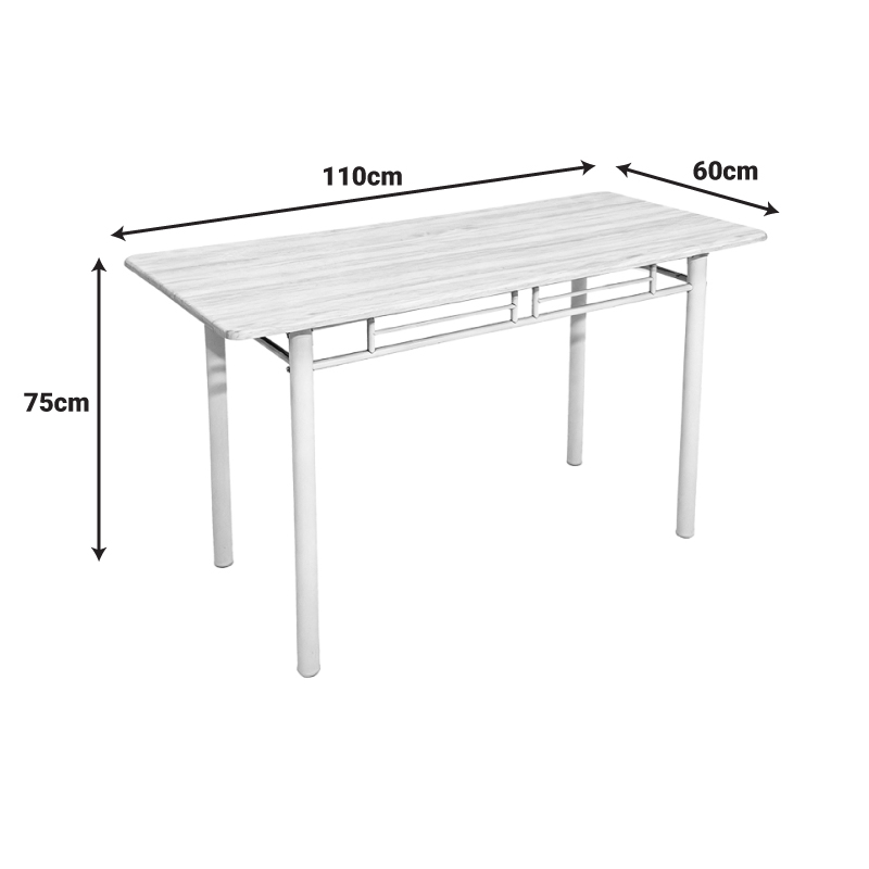 Τραπεζαρία Roza pakoworld σετ 5τμχ mdf καρυδί με μεταλλικό μαύρο πόδι 110x60x75εκ - Image 5