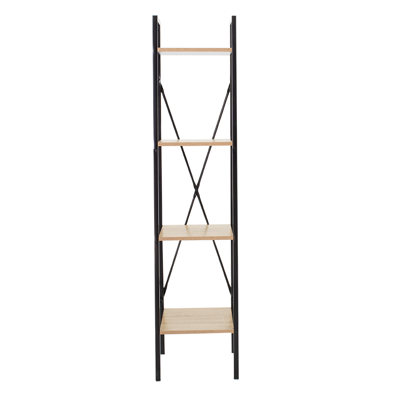 Βιβλιοθήκη Ramon pakoworld φυσικό-μαύρο 34x32,5x148εκ - Image 2