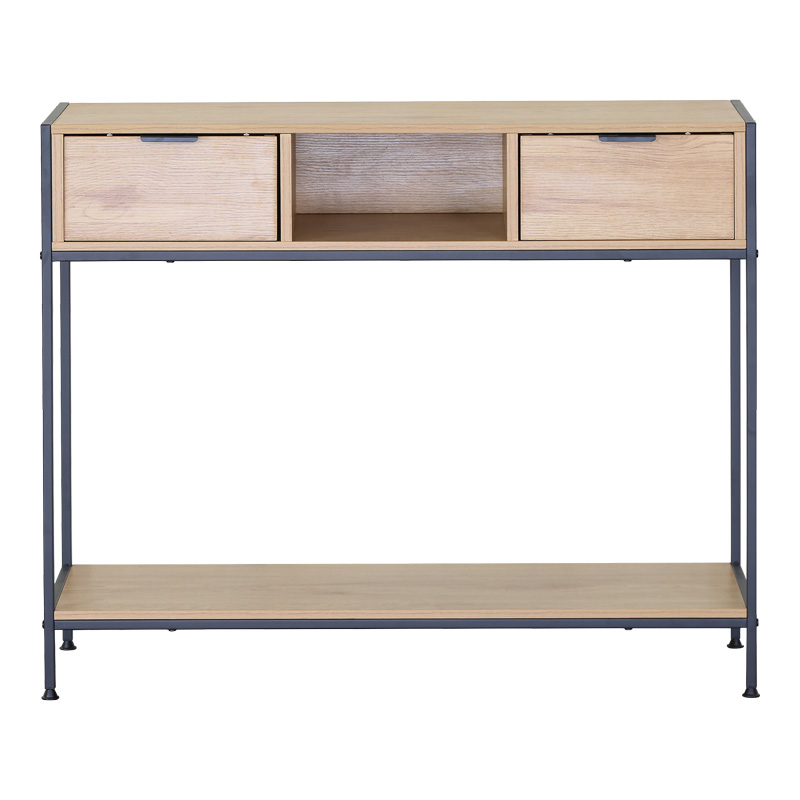 Κονσόλα Regando pakoworld σε oak απόχρωση με μαύρο μέταλλο 100x35x80εκ - Image 2