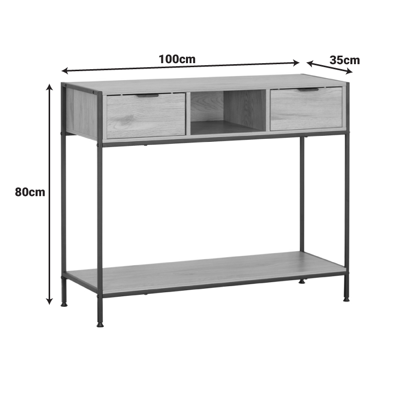 Κονσόλα Regando pakoworld σε oak απόχρωση με μαύρο μέταλλο 100x35x80εκ - Image 4