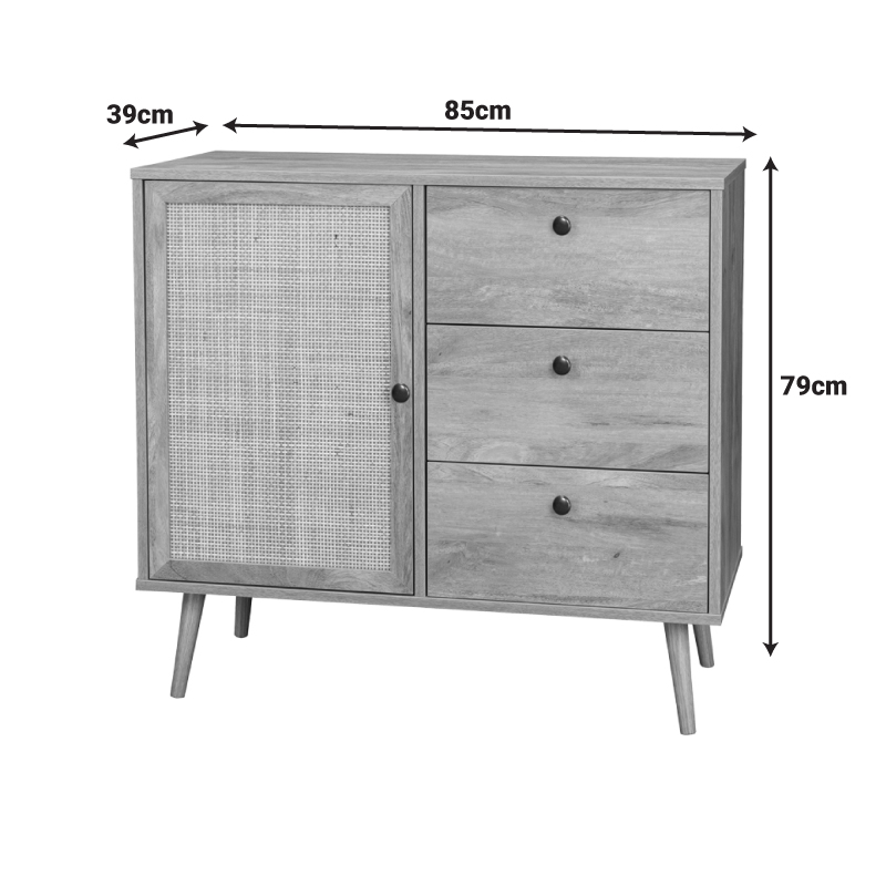 Μπουφές Oslo pakoworld σε sonoma απόχρωση 85x39x79εκ - Image 5