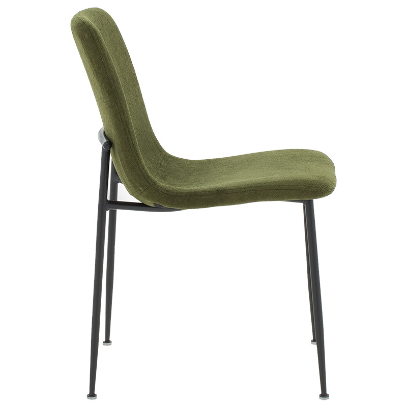 Καρέκλα Gratify pakoworld ύφασμα χακί-πόδι μαύρο - Image 2