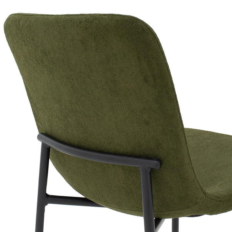 Καρέκλα Gratify pakoworld ύφασμα χακί-πόδι μαύρο - Image 6