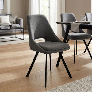 Καρέκλα Initiate pakoworld ανθρακί ύφασμα-πόδι μαύρο μέταλλο 48x57x85εκ