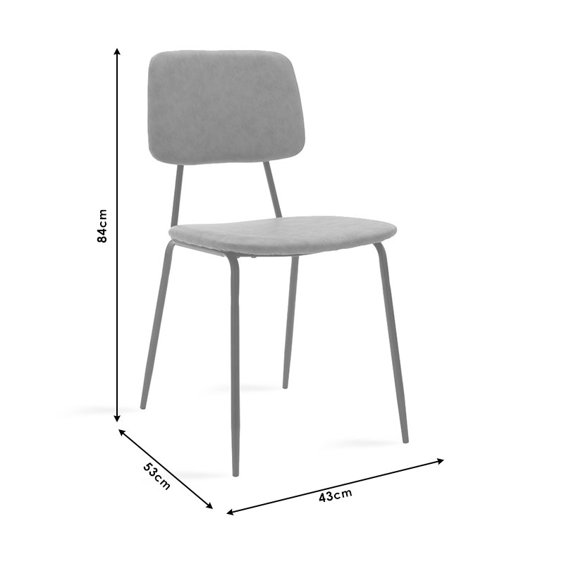 Καρέκλα Tania pakoworld ύφασμα ανθρακί antique-μαύρο πόδι - Image 7