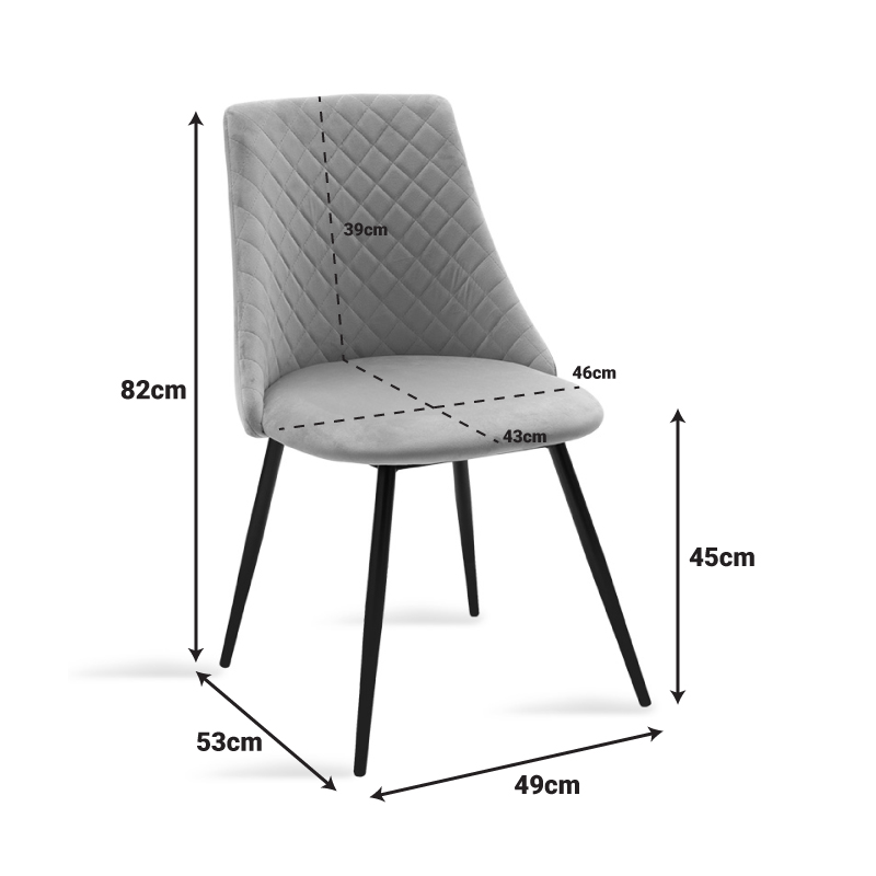 Καρέκλα Giselle pakoworld βελούδο σκούρο πράσινο-μαύρο πόδι - Image 7